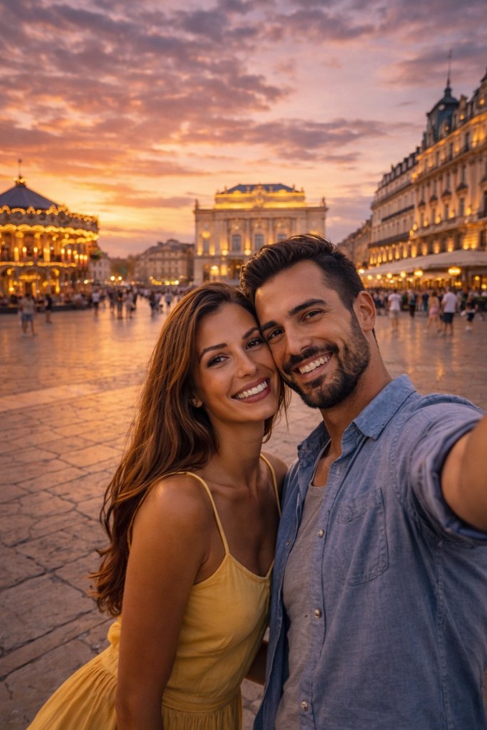 Marencontre à Montpellier (34) Couple à la Place de la Comédie avec Marencontres à Montpellier